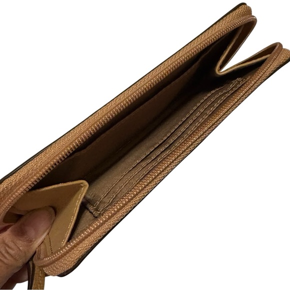 Coach Brown Leather Wallet Wristlet - Picture 7 of 8